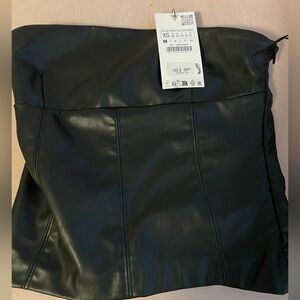 brand new NEVER WORN tag still on (Zara) faux leather top